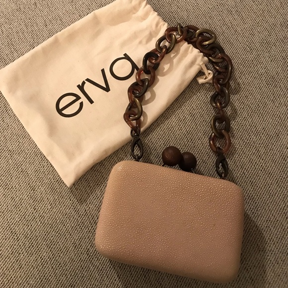 ERVA bone/neutral colored clutch - Picture 2 of 3